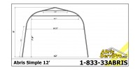 Abri d'auto 12' X 24' X 7' 6''